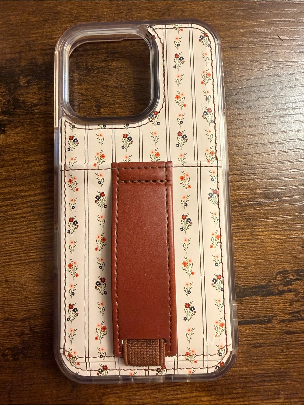WALLI Floral Stripe Brown Grip Phone Case